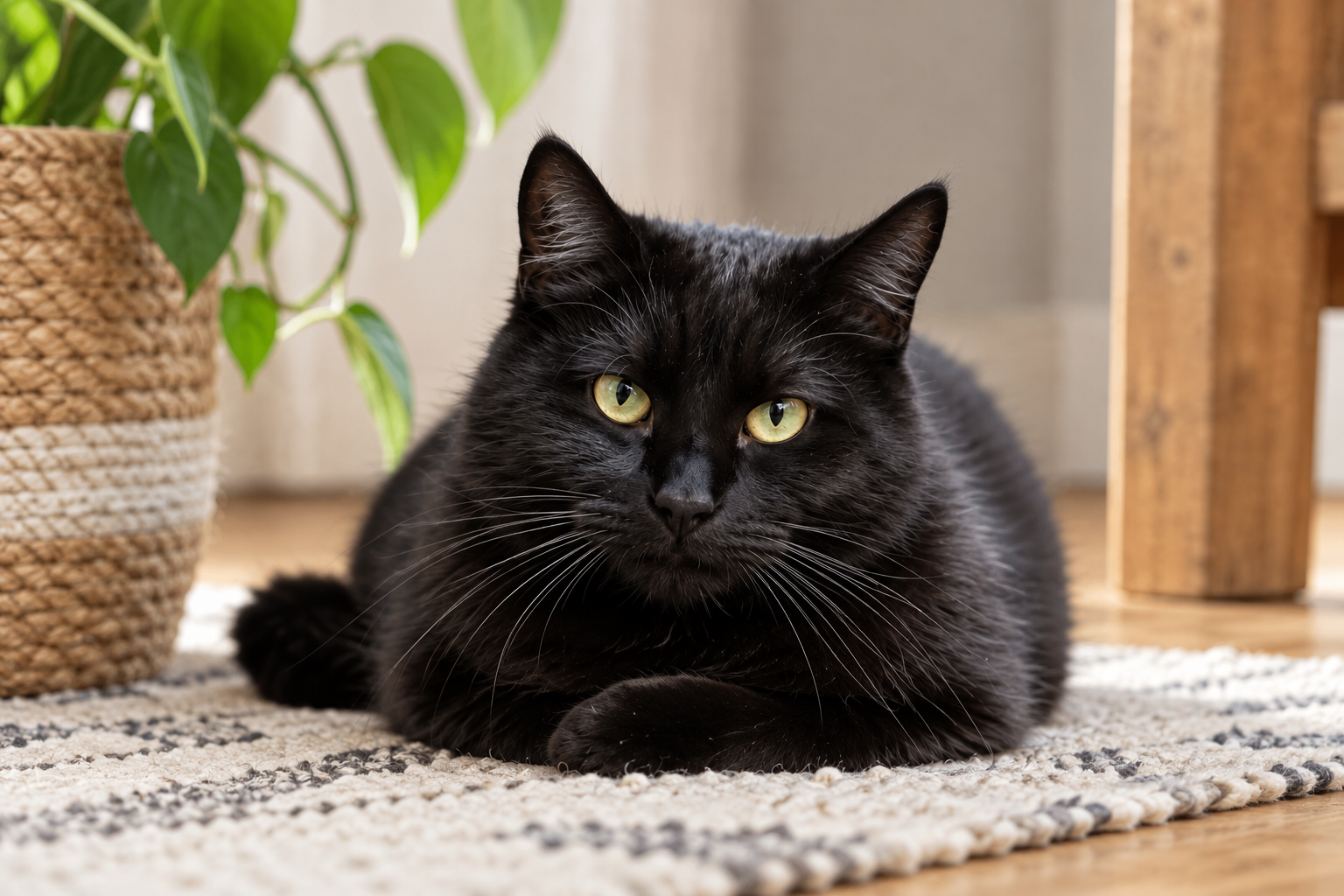 Zwarte kat mooie ogen adopteren